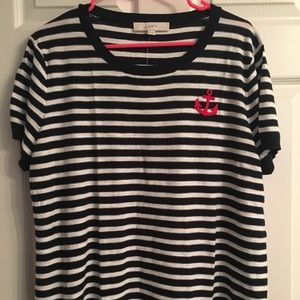 NWT - LOFT striped short sleeve shirt with anchor